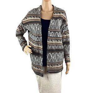 Old Navy Jacquard Cardi-Coat in Diamond Geo Size S